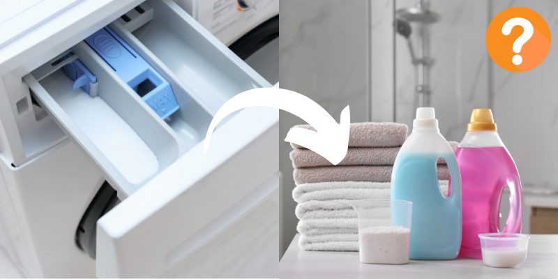The 3 compartments in a washing machine drawer