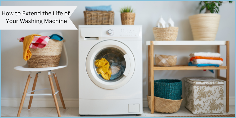 washing machine looking new in wash room