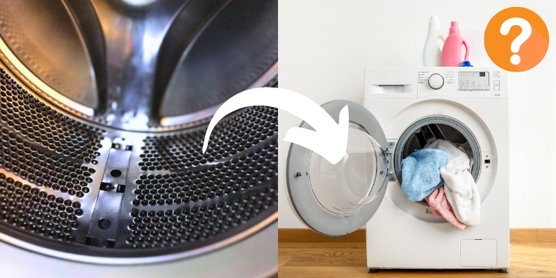 a washing machine with a missing drum paddle