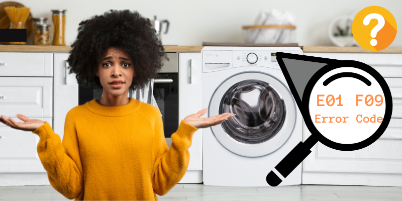 Whirlpool duet washing machine with the E01 F09 error code
