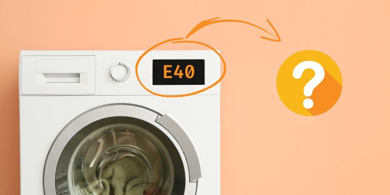 Zanussi washing machine with E40 error code displayed